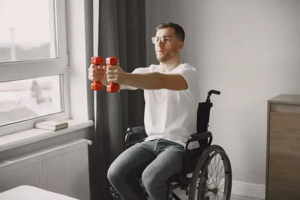 Empowering Weight Loss: A Comprehensive Guide for Individuals with Disabilities 1 Image of man doing exercise in his wheelchair to aid weight loss Colchester