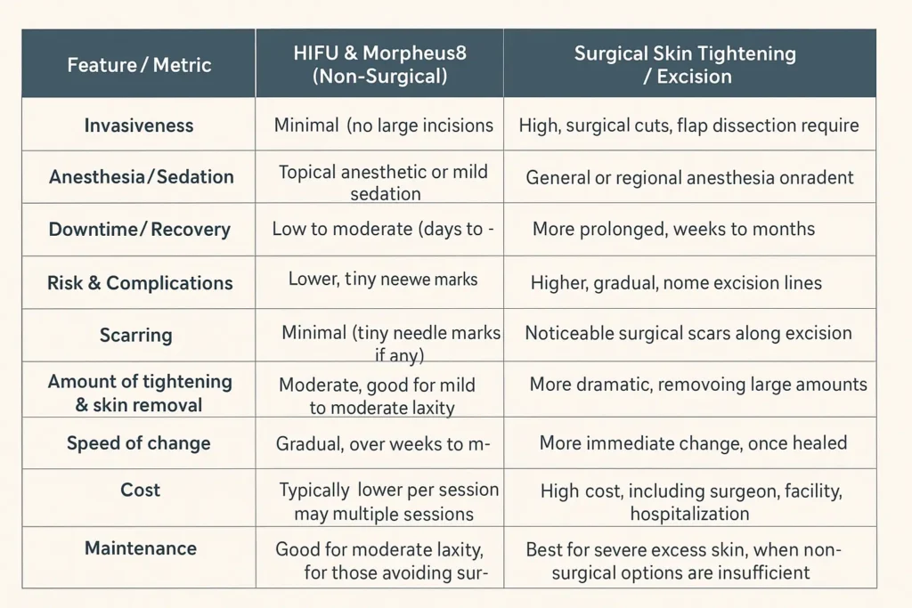 The Science of Skin Tightening 2 Table of skin tightening Colchester benefits compared to surgical options